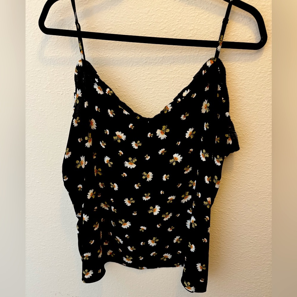 LOFT Floral Ruffle Detail Blouse - XL